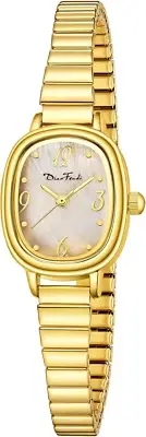 Petite Women'S Easy Reader Analog Watch, Rectangular Watch, Stainless Steel Expa