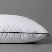 Goose Feather Down Core Pillow Surrounded by Polyester Single Pack, 100% Orga...