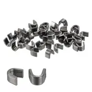 100Pcs #8 U Shape Top Stoppers for Zippers Replacing, Metallic Black