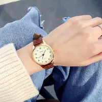 在飛比找Yahoo!奇摩拍賣優惠-KIMIS 簡約皮革錶帶手錶對錶女錶男錶原宿手表女中學生韓版