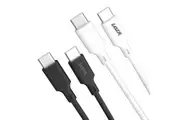 Laser 60W Fast Charging USB-C to USB-C Cable 2m Black and White 2 Pack, Supports Fast Charge and 480Mbps Speed for Phones/Tablets, Durable &amp; Flexible