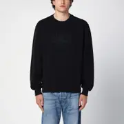 [Burberry] Black cotton crew-neck sweatshirt with logo M Black