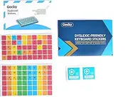 Dyslexic-Friendly Keyboard Stickers | Color-Coded | Ergonomically Designed for Faster and Accurate Typing | Compatible with Over 40 Keyboard Layouts (14 mm)