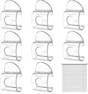 8Pcs Cordless Pleated Window Shades Handle, Plastic Bottom Rail Roller Shades Handle,Cordless Blind Handles Lifting Clamp Pull for Shades Bottom Rail or Rod (Transparent)