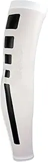 Men Sports Basketball Cycling Compression Arm Sleeve Elbow Protector Pad Pads Support Brace Arm Warmers White (Color : White, Size : Large)