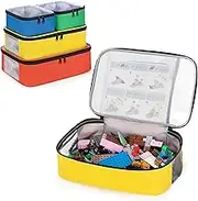 4-piece Toy Storage Organizer Bag Compatible with Lego Bricks, Travel Organizer Case for Building Blocks, Dolls, Crafts, Magnetic Tiles, Blocks Toy Storage Bag with Visible Top