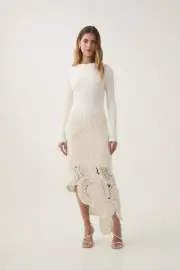 Aje Mosaic Crotchet Midi NEW WITH TAGS size Small Ivory RRP $545