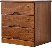 Solid Wood 3-Layer Filing Cabinet with Lockable Drawer, Bathroom Bedside Cabinet, Office Supplies Drawer Cabinet, Desktop File Cabinet with A4 Paper (Size : 49×39×50cm)