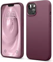 [elago] Liquid Silicone Case Compatible with iPhone 13 Case (6.1"), Premium Silicone, Full Body Protection - 3 Layer Shockproof Phone Cover, Anti-Scratch Soft Microfiber Lining (Burgundy)