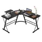 L-shape Computer Corner Desk Study Workstation Office Writing Table Black