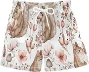 [RPLIFE] Swimming Trunks for Kids, Little Boys Swim Trunks 2T, Flower Squirrel