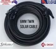30 Meter 6MM Solar Extension Cable Twin Core Male/female Genuine MC4 Connectors