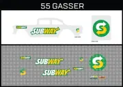 Hot Wheels (1/64), 55 Gasser "Subway" Waterslide, Printed White First, Decals