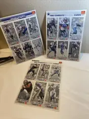 1993 Fleer GameDay McDonald's Dallas Cowboys Uncut Sheets 3 Sheets - 18 Cards