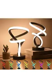 Modern Spiral RGB Table Lamps Set of 2, Unique LED Dimmable 8.71''-2Pack