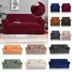 Seersucker Skirt Elastic Stretch Sofa Cover Armchair Cover Furniture Decor Cover
