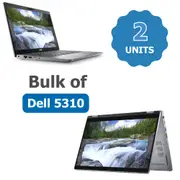 Bulk of 2x Dell 5310 13" 2-in-1 Laptop i5-10210U 4.2GHz 256GB 16GB RAM Windows 11 - Refurbished (Grade B)