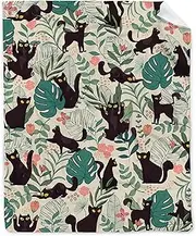 BUYYET Floral Cat Fleece Flannel Gift Blanket Lightweight Soft Throw Blanket Cute Cozy Blanket for Bed Couch Travel Outdoor 30''x 40'' for Baby/Pets
