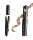 Cordless Hair Straightener and Curler 2 in 1, Mini Curling Iron Gray