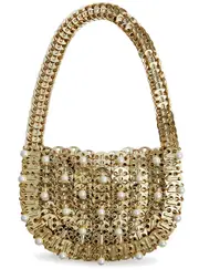 Rabanne 1969 Moon Small Embellished Disc top Handle bag - Gold ONE SIZE