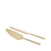 Salt + Pepper Novaro Cake Server - 2 Piece - Gold