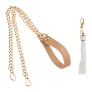 39 Inch Purse Chain Strap Purse Strap Replacement with Tassel, Khaki/Gold