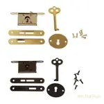 JOJO 復古金屬家具鎖裝飾鎖帶鑰匙抽屜衣櫃櫃珠寶盒鎖更換