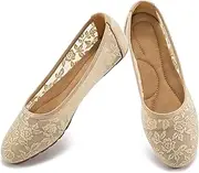 [Reimferce] Ballet Flats for Women Shoes: Black 8 Comfortable Breathable Lace Dressy Flats - Ladies Wedding Flat Casual Work Shoes