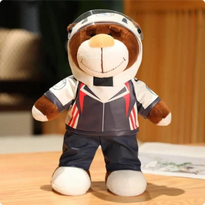Creative Motorcycle Teddy Bear Plush Toys Stuffed Bear Astronout Plush Dolls