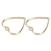 30 Pcs Heart Shape Geometric Hollow Frame Pendants (Gold Tone)