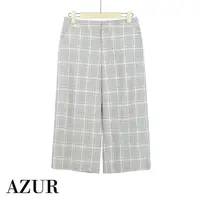 在飛比找momo購物網優惠-【AZUR】低調英倫格紋7分寬褲