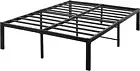40cm Double Bed Frame,Metal Bed Base,Steel Slat Mattress Support,Under Bed Stora