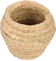 BESPORTBLE 1 Set Woven Birdhouse Straw Bird Nest for Parrots and Birds Cozy Sleeping Nest and Breeding House Durable Natural Material for Garden Decoration