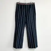 Sandro Paris Blanche Marine P6560E Striped Linen Blend Pants NWT Sz US 34/EU 42