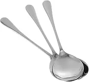 FUNOMOCYA 3Pcs Stainless Steel Rice Serving Spoons Smooth Surface Kitchen Scoops for Home Tableware Practical Self Service Utensils for Restaurants and Banquets Silver Finish