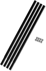 vidaXL Steel Ground Drill Extension Tube - 4 x 1m Heavy-Duty, Black Square Tube for Ground Drills with Screw Accessories