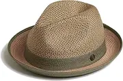[DASMARCA] ENZO Two-Tone Summer Braided Crushable Trilby hat for Men and Women - Opal L, Opal, Large, Opal, L
