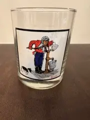 Norman Rockwell Tumbler Glasses Arby's Pepsi "Chilling Chore" collectable