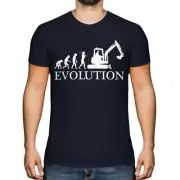 EXCAVATOR EVOLUTION OF MAN MENS T-SHIRT TEE TOP GIFT DIGGER BUILDER