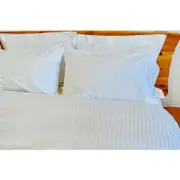 1250 TC White Stripe Queen Bed Sheet Sets w/ Cotton