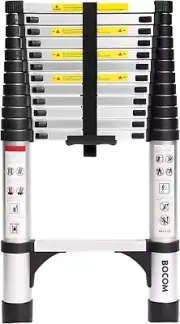 12.5 FT Aluminum Telescoping Ladder, Lightweight Multi-Purpose Collapsible Exten