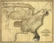 1833 Eagle Map of the United States Rudiments of Knowledge US Map - 24x30