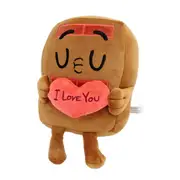 Chocolate Pancake Plush Dolls Cute Cartoon Chocolate Pancake in Love Plushy Dolls Home Decor Plush Toy Gift for Kids Boys Girls