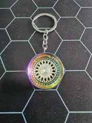 BBS RS (SILVER + NEOCHROME) JDM RACING WHEELS KEYCHAIN KEYRING *