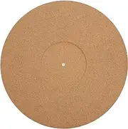 Cork Anti Slip Turntable Platter Mat, Recessed Record Slipmat Pad Player Mats with High Fidelity Long Play Soft with a Label Improves Sound Quality and Reduces Noise for Music Diameter 12Inch