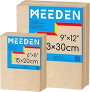 MEEDEN Unfinished Wood Canvas Kit: 1-1/2" Deep 6x8 9x12 Wooden Canvas Panel - 4 Pcs of Cradled Wood Art Boards for Pouring Art, Crafts, Painting