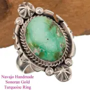 SONORAN GOLD Turquoise Ring Spiderweb Heavy Sterling Silver 11 Native American