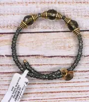 NEW NWT Alex and Ani Dixie Wrap Smoke Beaded Wrap Bracelet HTF RARE
