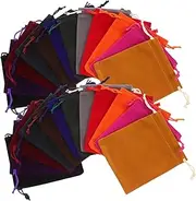 Ipetboom 48pcs Drawstring Jewelry Pouches Portable Lint Bags for Small Items Wedding Favors Candy Storage Delicate Design Each of Colors