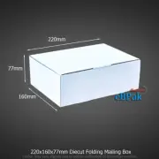 60x Mailing Box 220 x 160 x 77mm A5 Diecut White Shipping Carton B38